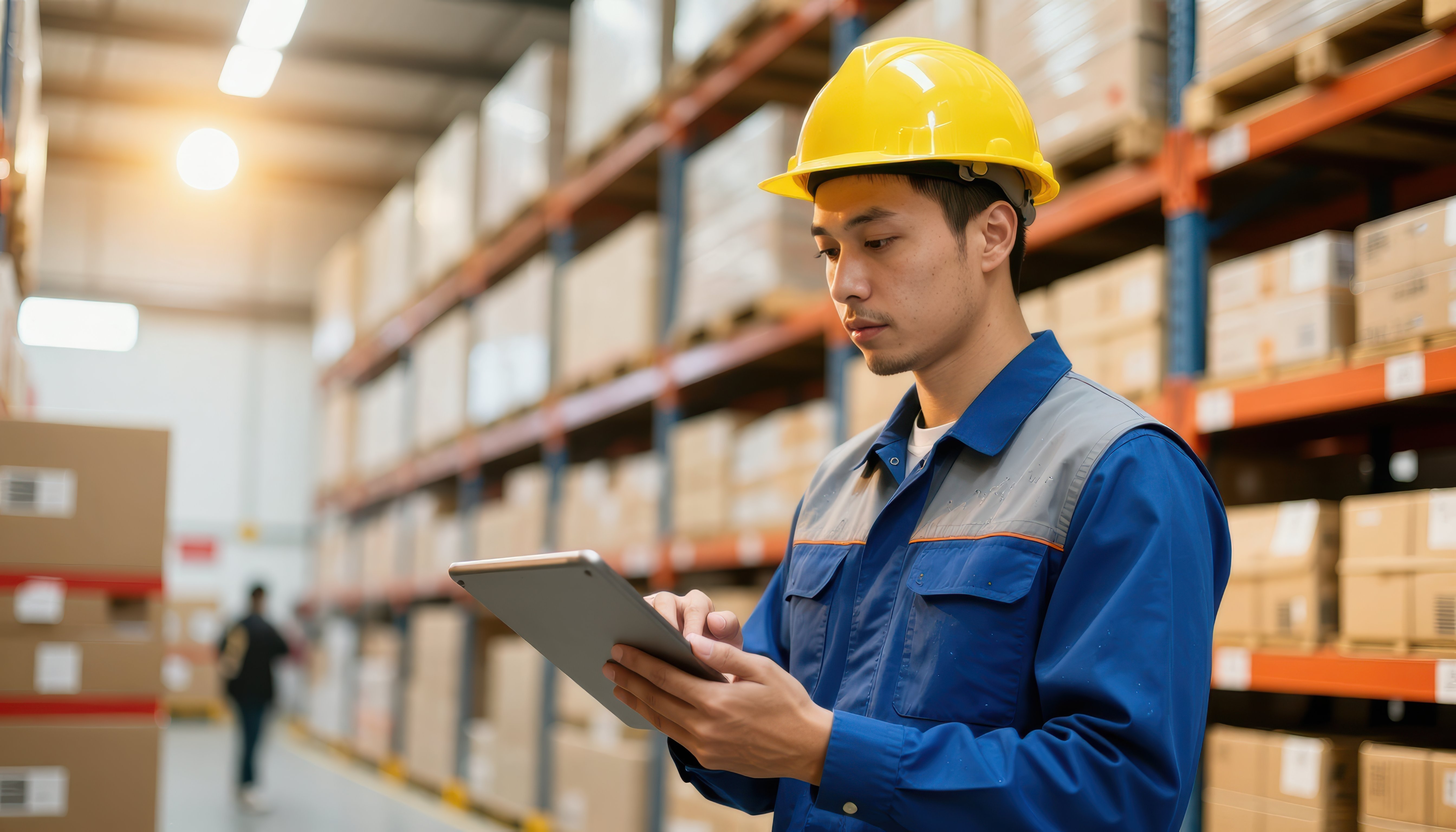 Facility Management Mitarbeiter mit Tablet 